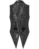 Devil Fashion Mens Dark Gothic Aristocrat Jacquard & Velvet Tailed Waistcoat Vest