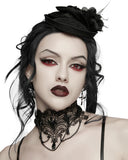 Punk Rave Womens Dark Gothic Chained Lace Hanging Bats Necklace
