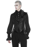 Devil Fashion Mens Aristocratic Vampire Tailed Waistcoat Vest - Black