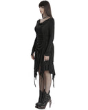 Punk Rave Daily Life Apocalyptic Gothic Broken Knit Ruching Dress