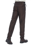 Devil Fashion Mens Tennyson Striped Steampunk Lacing Dress Pants - Brown