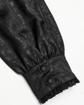 Punk Rave Mens Gothic Embossed Print Lace-Up Pirate Shirt - Black