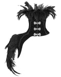 Eva Lady Gothic Velvet Feather High Collar Bolero Shrug