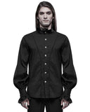 Punk Rave Mens Gothic Aristocrat Poet Dress Shirt - Black