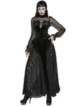 Punk Rave Womens Long Gothic Bat Wing Velvet Maxi Dress