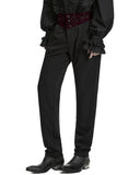 Punk Rave Mens Dark Gothic Aristocrat Embroidered Dress Pants - Black & Red
