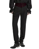 Punk Rave Mens Dark Gothic Aristocrat Embroidered Dress Pants - Black & Red