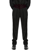 Punk Rave Mens Dark Gothic Aristocrat Embroidered Dress Pants - Black & Red