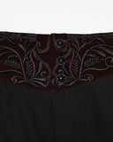 Punk Rave Mens Dark Gothic Aristocrat Embroidered Dress Pants - Black & Red