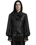 Punk Rave Mens Gothic Aristocrat Formal Jacquard Waistcoat Vest - Black