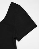 Punk Rave Womens Gothic Studded & Slashed Mesh Inset Tee