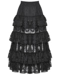 Dark In Love Womens Long Gothic Layered Rose Lace Maxi Skirt