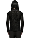 Punk Rave Mens Gothic Skull Cameo Mesh Long Sleeve Tee