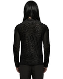 Punk Rave Mens Gothic Skull Cameo Mesh Long Sleeve Tee