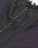 Dark In Love Womens Long Gothic Layered Maxi Dress - Purple & Black