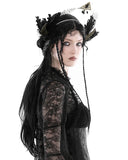 Dark In Love Womens Gothic Feathered Wing Fascinator Tiara