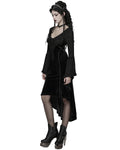 Punk Rave Womens Dark Gothic Velvet Applique Fishtail Dress