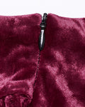 Punk Rave Daily Life Womens Long Gothic Velvet Applique Maxi Skirt - Red