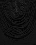 Punk Rave Daily Life Womens Elegant Gothic Swing Collar Lace Inset Top