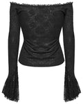 Punk Rave Womens Gothic Rose Lace Off Shoulder Blouse Top