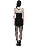 Punk Rave Womens Elegant Gothic Lace Applique Mini Slip Dress