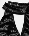 Punk Rave Daily Life Kraken Baroque Gothic Embossed Velvet Wrap Halter Top