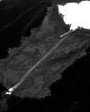 Dark In Love Womens Victorian Gothic Velvet & Jacquard Tail Coat Frock Jacket