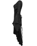 Punk Rave Womens Dark Gothic Velvet Applique Fishtail Dress