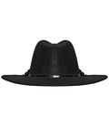Punk Rave Daily Life Womens Gothic Beaded Wide Brim Fedora Hat - Black