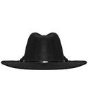 Punk Rave Daily Life Womens Gothic Beaded Wide Brim Fedora Hat - Black