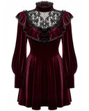 Dark In Love Romantic Gothic Velvet Lolita Doll Mini Dress