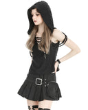 Dark In Love Womens Shredded Apocalyptic Punk Hooded Tank Top