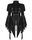 Eva Lady Womens Dark Gothic Velvet Split Tail Coat Jacket - Black