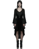 Punk Rave Womens Dark Gothic Velvet Applique Fishtail Dress