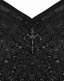 Punk Rave Womens Gothic Lace Applique Tie-Back Camisole Top