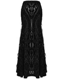 Punk Rave Womens Long Gothic Damask Flocked Mesh Fiashtail Maxi Skirt