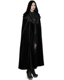 Punk Rave Womens Long Gothic Velvet & Lace Hooded Cloak