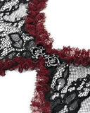 Dark In Love Womens Elegant Gothic Lace Bolero Shrug - Black & Red