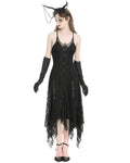 Dark In Love Dark Gothic Lace Applique Lace Up Sling Dress