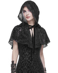 Devil Fashion Womens Gothic Lolita Damask Flocking Cape