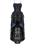 Dark In Love Womens Gothic Lolita Velvet & Lace Fishtail Prom Dress - Blue & Black