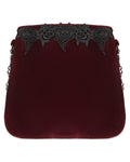 Devil Fashion Womens Gothic Crucifix Lace Applique Handbag - Red Velvet