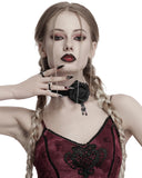Punk Rave Daily Life Womens Gothic Burnt Rose Choker Collar Necklace - Black
