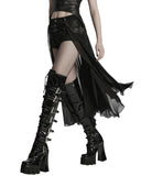 Punk Rave Womens Apocalyptic Gothic 2-Piece Shorts & Half Skirt