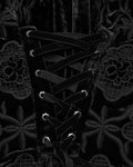 Punk Rave Womens Gothic Velvet Lace Applique Cutout Blouse Top - Black