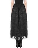 Dark In Love Womens Long Gothic Floral Lace & Rose Tassled Bustle Maxi Skirt