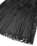 Dark In Love Womens Long Gothic Floral Lace & Rose Tassled Bustle Maxi Skirt