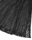 Dark In Love Womens Long Gothic Floral Lace & Rose Tassled Bustle Maxi Skirt