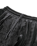Dark In Love Womens Long Gothic Velvet & Lace Layered Bustle Maxi Skirt - Black & Red