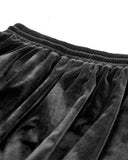 Dark In Love Womens Long Gothic Velvet & Lace Layered Bustle Maxi Skirt - Black & Red